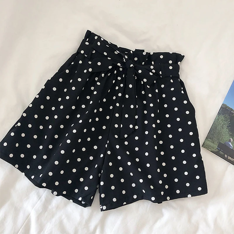Корейские шифоновые летние шорты женские 2019 Модные свободные повседневные в