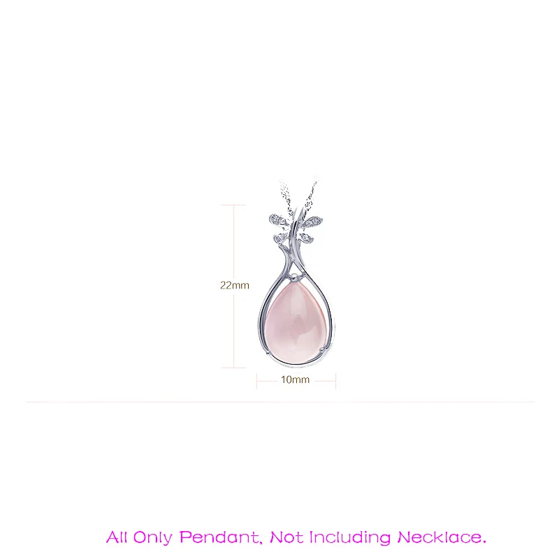 Модное женское ожерелье с кулоном из розового кварца класса ААА в форме бабочки и