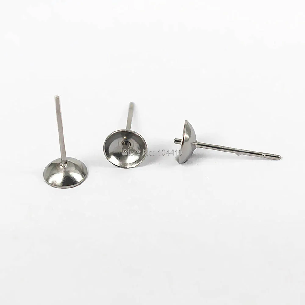 Пустая основа для сережек гвоздиков из нержавеющей стали круглая рамка с