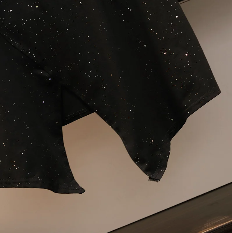 Новое летнее женское платье большого размера 2019 модная черная футболка с принтом