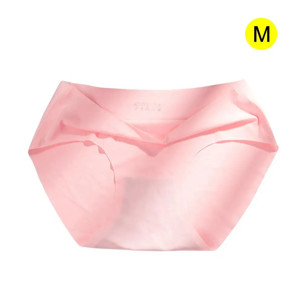 Ice Silk Seamless Underwear Ladies Cotton Waist Triangle Breathable No Trace Hip Anti-Light Sexy Underwear