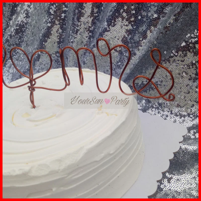 2017 Бесплатная доставка Mr And Mrs Свадебный Торт Топперы ручной работы из