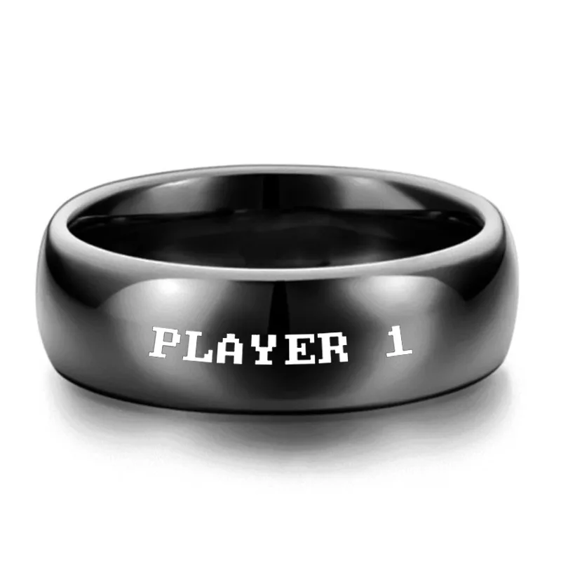 GELICITY Super Marie Style Black Stainless Steel Couple Ring Simple Fashion Wedding Personality Engagement Gift | Украшения и