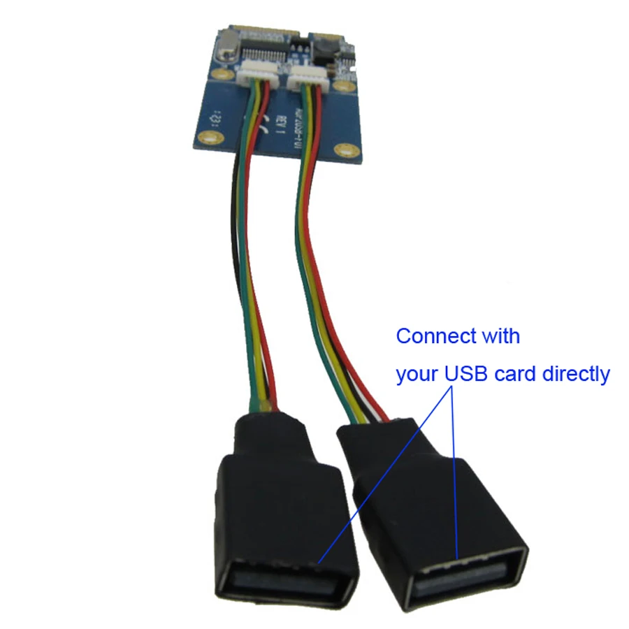 Двойной USB 2 0 Женский Для Mini pcie pci express PCI E Express адаптер карта для флэш диска и Wifi