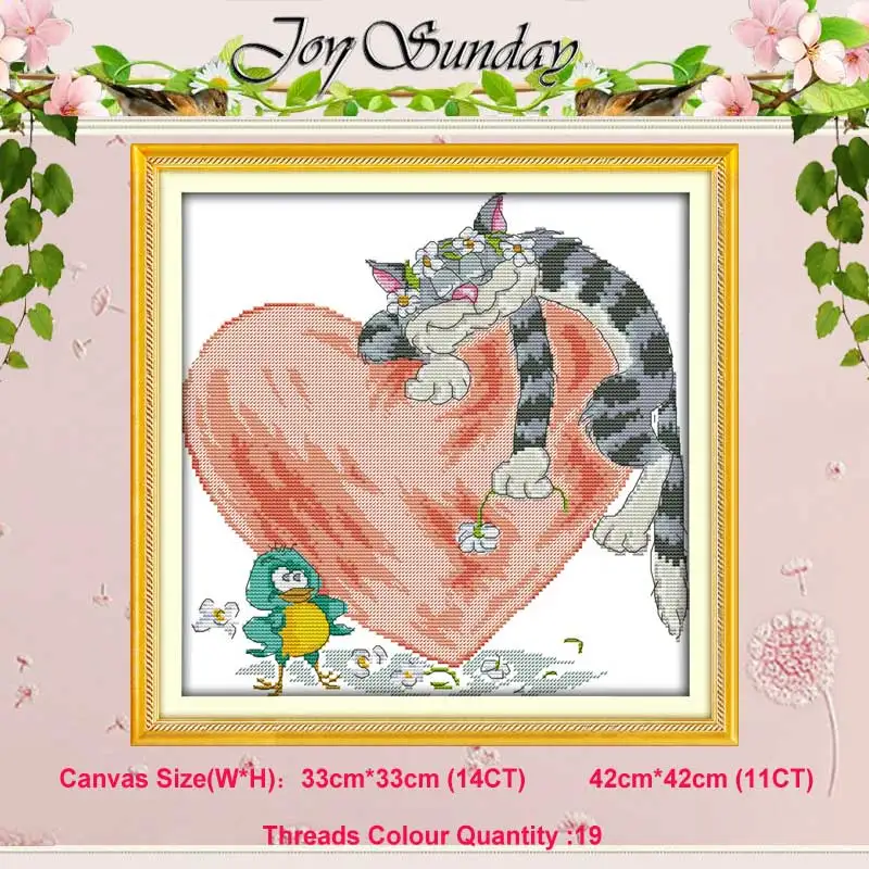Happy love Коты под солнцем Черный Белый Кот Счетный 11CT 14CT Набор для вышивки крестиком сделай сам DMC Набор для вышивки крестом вышивка рукоделие домашний декор - Цвет: Happy love
