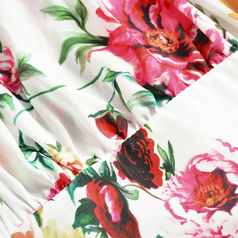 2018 лето осень с цветочным принтом труба платье Высокое качество Для женщин