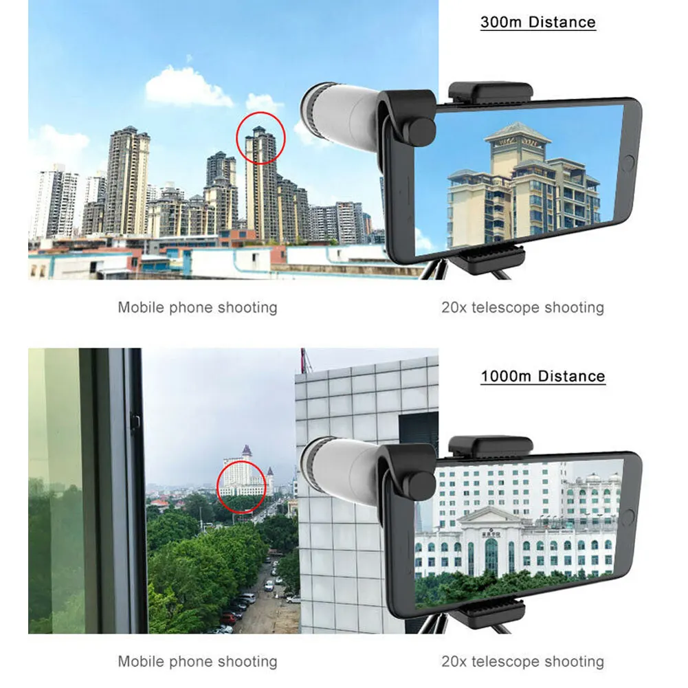 Объектив для сотового телефона 20X оптический зум зажим объектива со штативом
