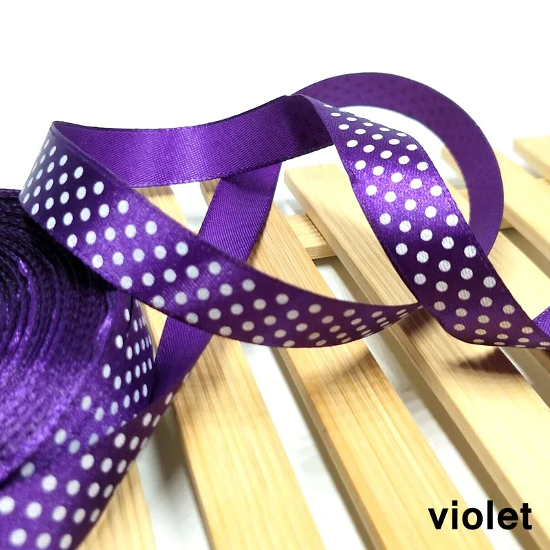 violet 10 meters HL 5/" 11 цветов 10 м/упаковка принт" горошек "пятнистая Лента Свадебные украшения DIY ремесла Подарочная коробка декоративно-упаковочная лента R004 - Цвет: violet 10 meters