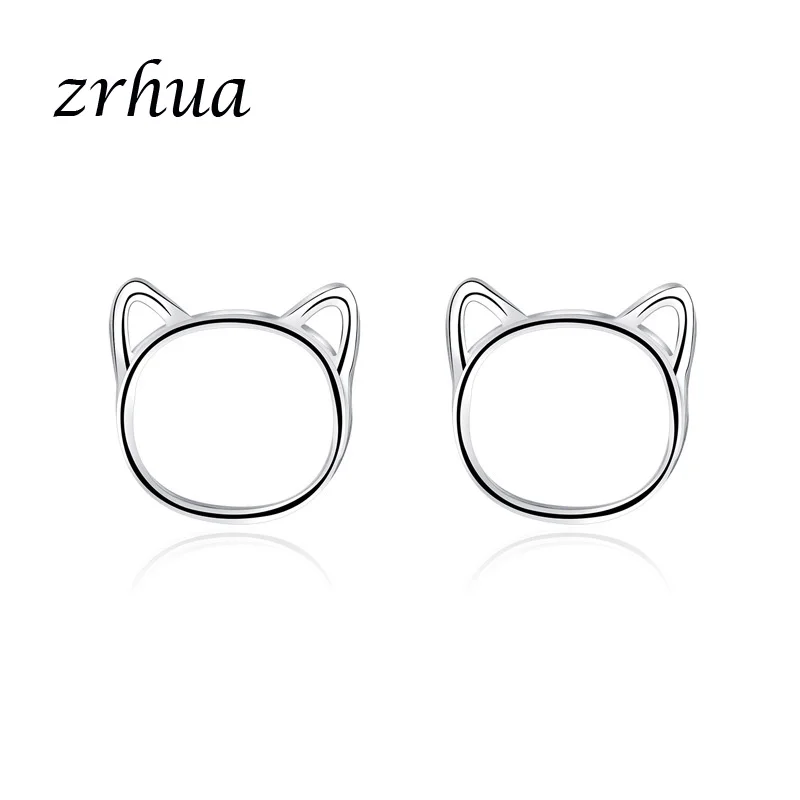 ZRHUA, новинка 925, серебряные милые элегантные серьги-гвоздики для женщин и девушек, маленькие подарки, горячая Распродажа, 925, ювелирное изделие с штампом, женские серьги для вечеринки