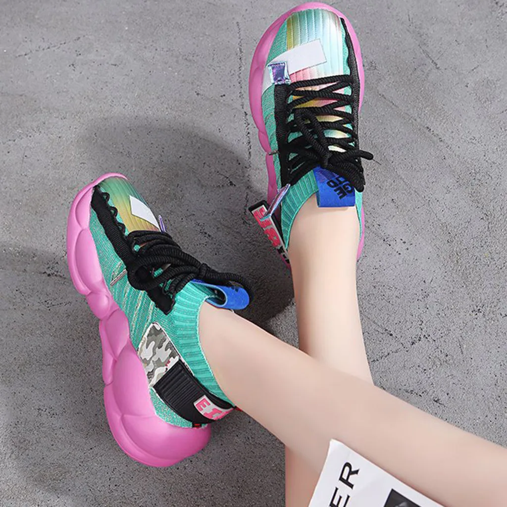 Женская спортивная обувь с флуоресцентным эффектом Scarpe da donna Buty damskie новинка