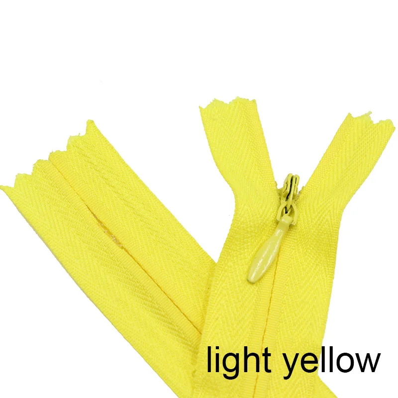 light yellow 10 шт. 3#45 см(18 дюймов) длина закрытые нейлоновые молнии Портной брюки застежка-молния швейные изделия ручной работы DIY аксессуары - Цвет: light yellow