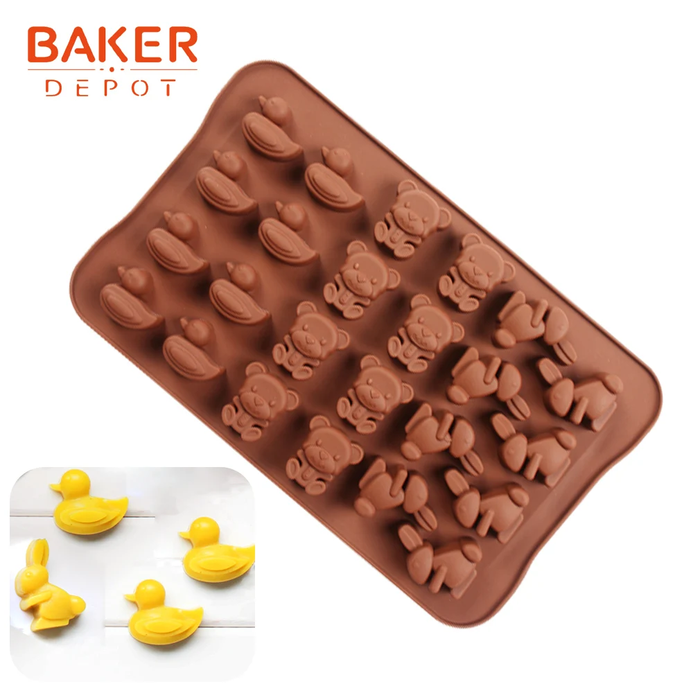 Силиконовая форма для украшения торта в форме медведя 24 Отверстия|Формы тортов| |