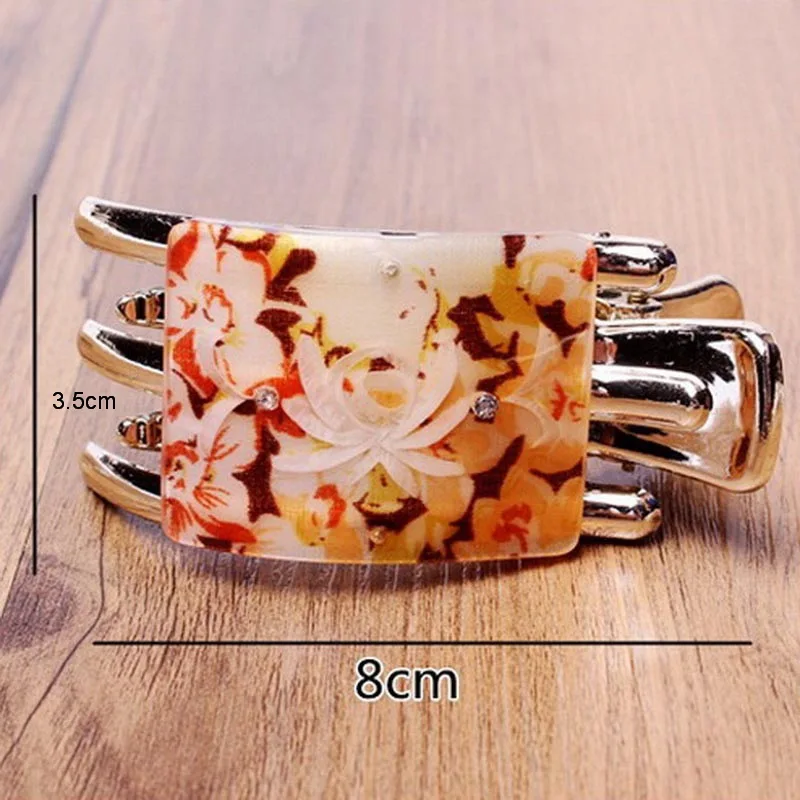 Заколка для волос с леопардовым принтом женская модный зажим резными цветами
