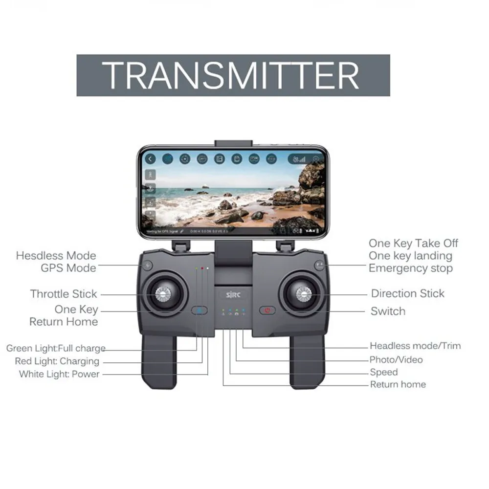 Дроны с камерой HD SJRC Z5 Квадрокоптер с HD 720 P Камера Дрон с gps 2,4G Wi-Fi FPV высота провести Расширенный gps Системы
