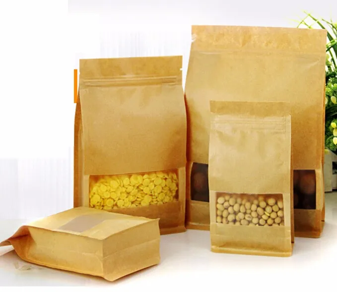 20x30cm Large kraft paper Zip Lock Packing Bag Stand Up Pouch Resealable Doypack Retail Zipper food Coffee Storage bag | Дом и сад