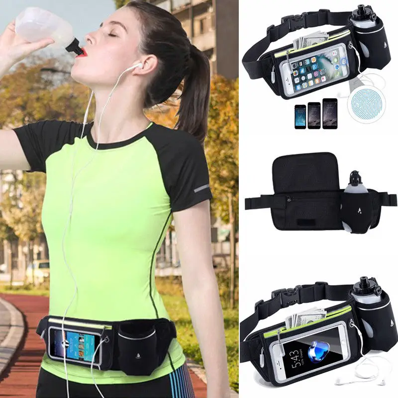 Унисекс спортивная сумка для бега велоспорта поясная бутылки воды с прозрачной