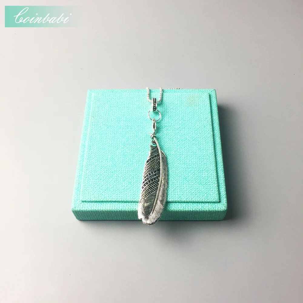 Ожерелье с перьями для женщин и мужчин в европейском стиле сердцем Rebel из серебра