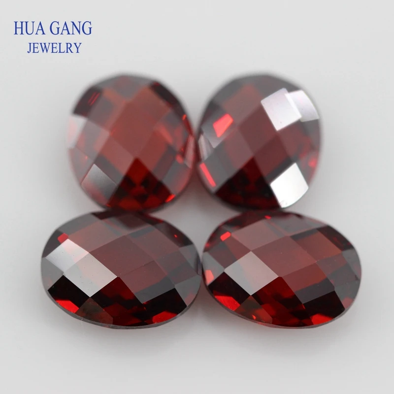 Гранат CZ камень овальной формы двойная шахматная доска синтетические