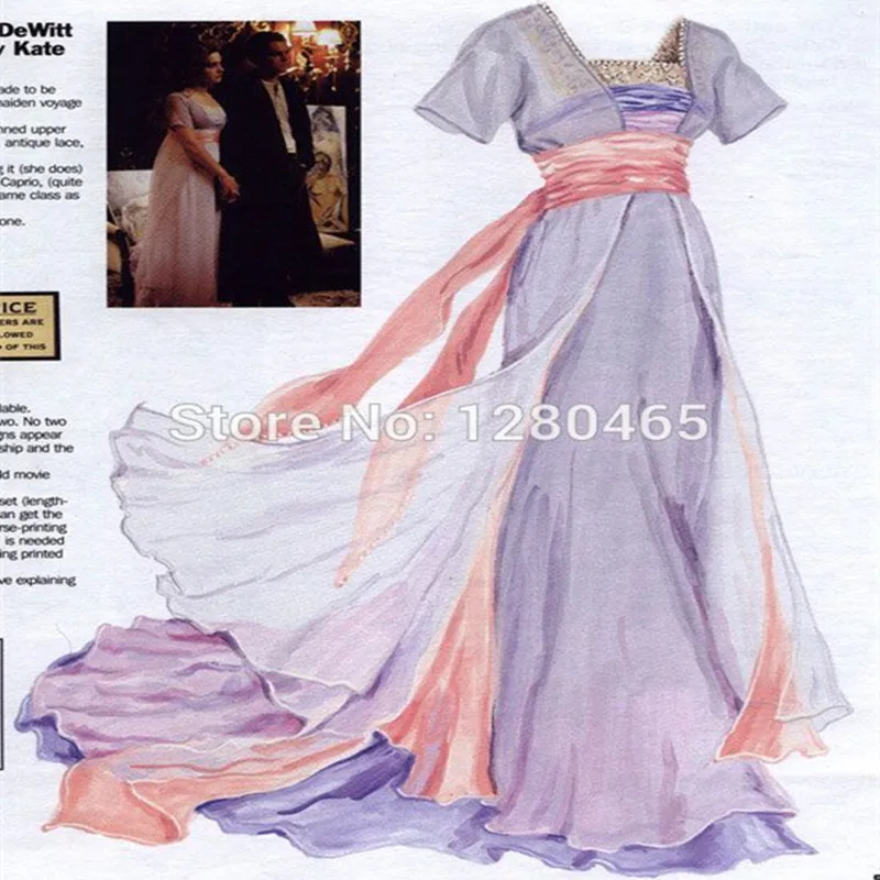 Vestidos Титаник Роза знаменитое шифоновое платье вечернее Выпускной женское
