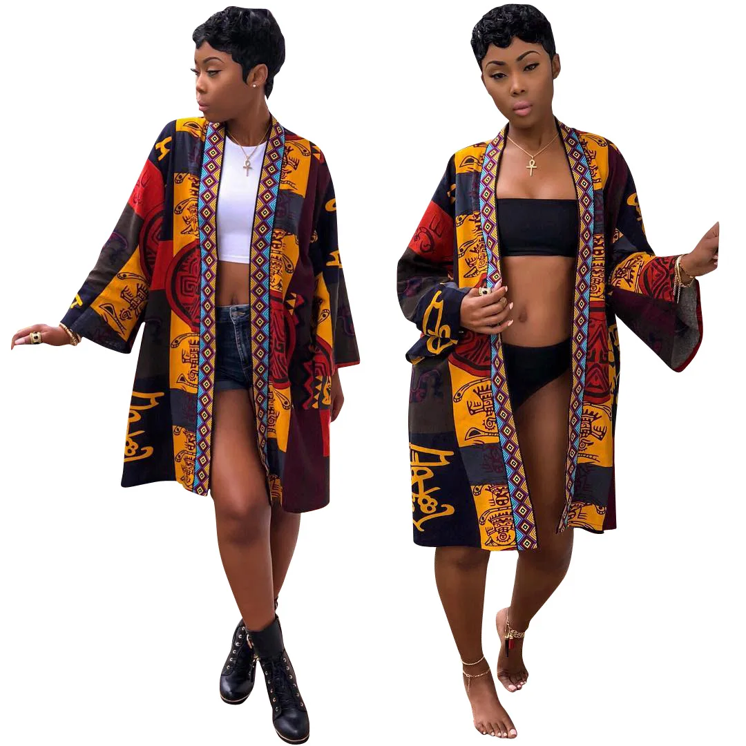 Весна и лето 2019 новый стиль модная африканская одежда тотемный принт длинный