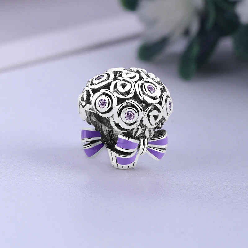 Подвески из стерлингового серебра 925 пробы браслет Pandora Цветочные