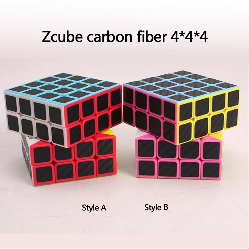 Zcube Magic Cube 4x4x4 углерода волокно стикеры высокое качество Professional скорость