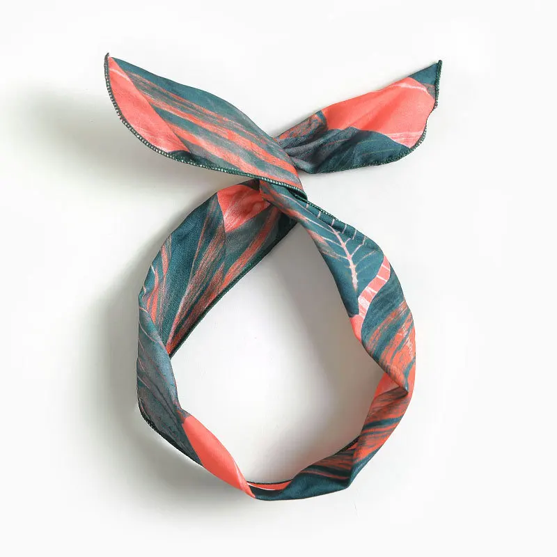 Женские аксессуары для волос с цветочным принтом Модные Бандана-шарф квадратной