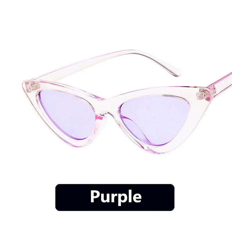 CURTAIN Hot Fashion Cute Sexy Ladies Cat Eye Sunglasses Women Vintage Brand Small Sun Glasses Female Oculos de sol UV400 - Цвет линз: purple