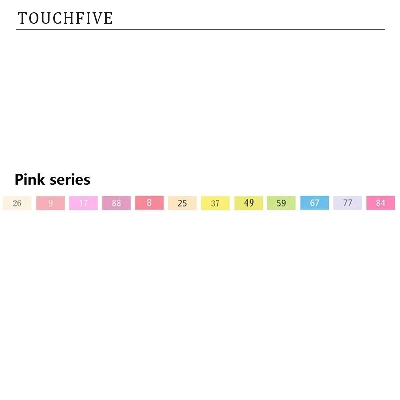 12 PINK TouchFIVE 20 Вт, 30 Вт/40/60/80 Цвет маркеры манга рисунок Маркеры Ручка на спиртовой основе эскиз жирной двойной кисть товары для рукоделия - Цвет: 12 PINK