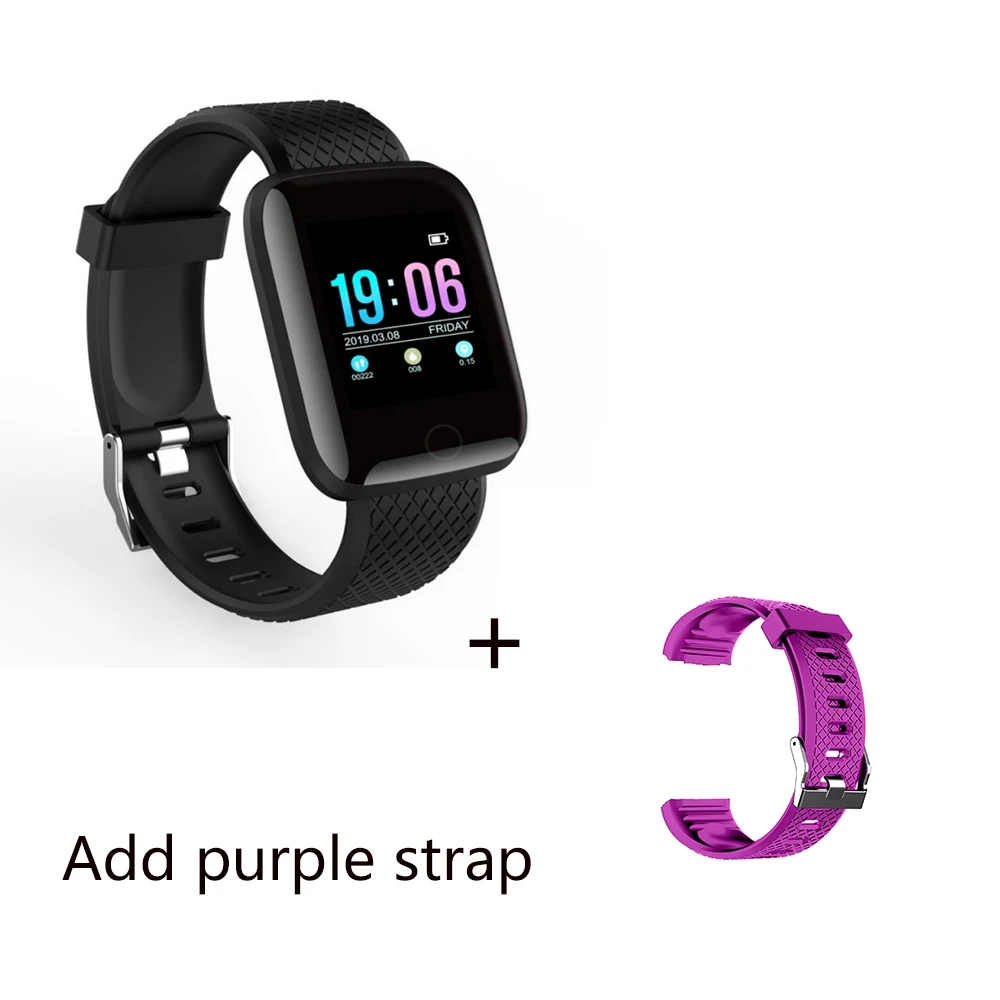 with purple strap Torntisc D13, 1,3 дюймов, Смарт-часы для мужчин и женщин, шагомер, монитор артериального давления, Смарт-часы для фитнеса, Tacker для телефона на базе Android IOS - Цвет: with purple strap