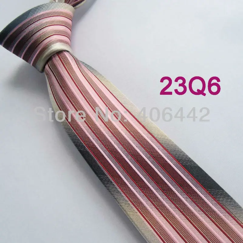 YIBEI Coachella ties Mens Ties SKINNY Tie New Arrival Silver Gray With Coral Red Stripes Jacquard Woven Necktie SLIM for men | Аксессуары