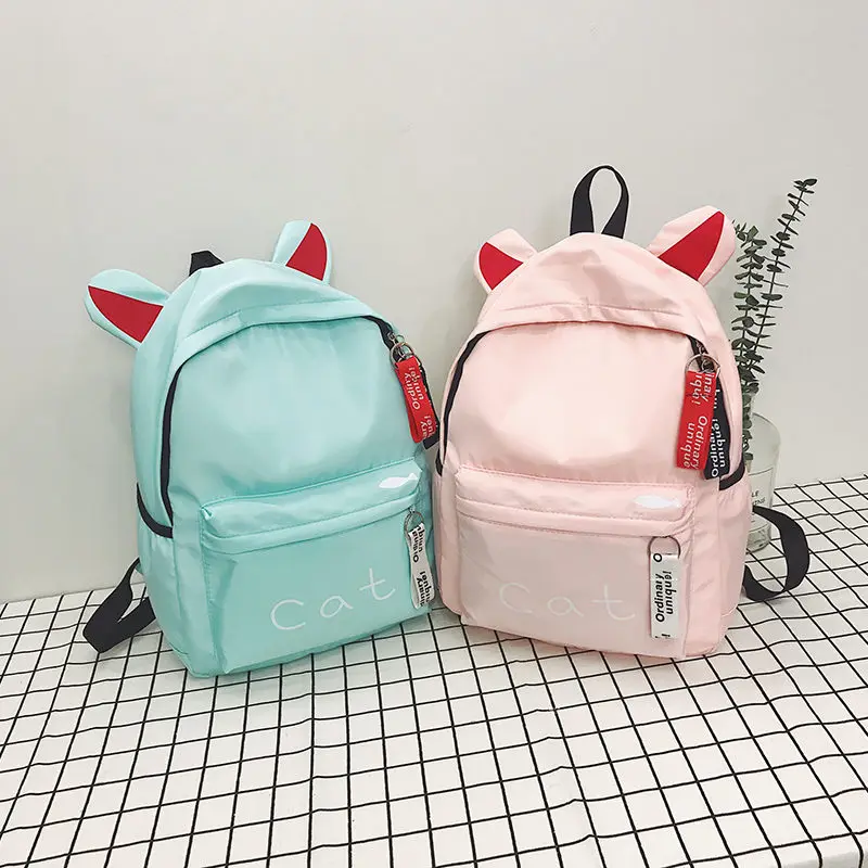 Luoqi Kawaii рюкзак женский школьные сумки для девочек подростков с милыми ушками Mochila