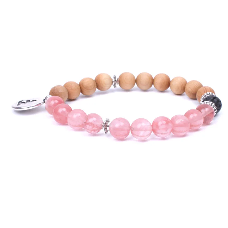 Браслет-подвеска Женский из серебра и дерева растягивающийся браслет Yogi |