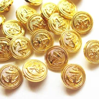 20pcspack 1320mm gold anchor buttons plastic sewing accessory shank button garment clothing