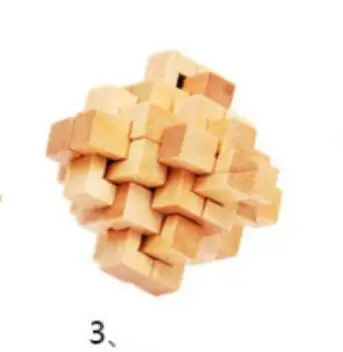 Новинка 4 шт./лот классические 3D деревянные пазлы IQ Brain Teaser блокировка заусенцев
