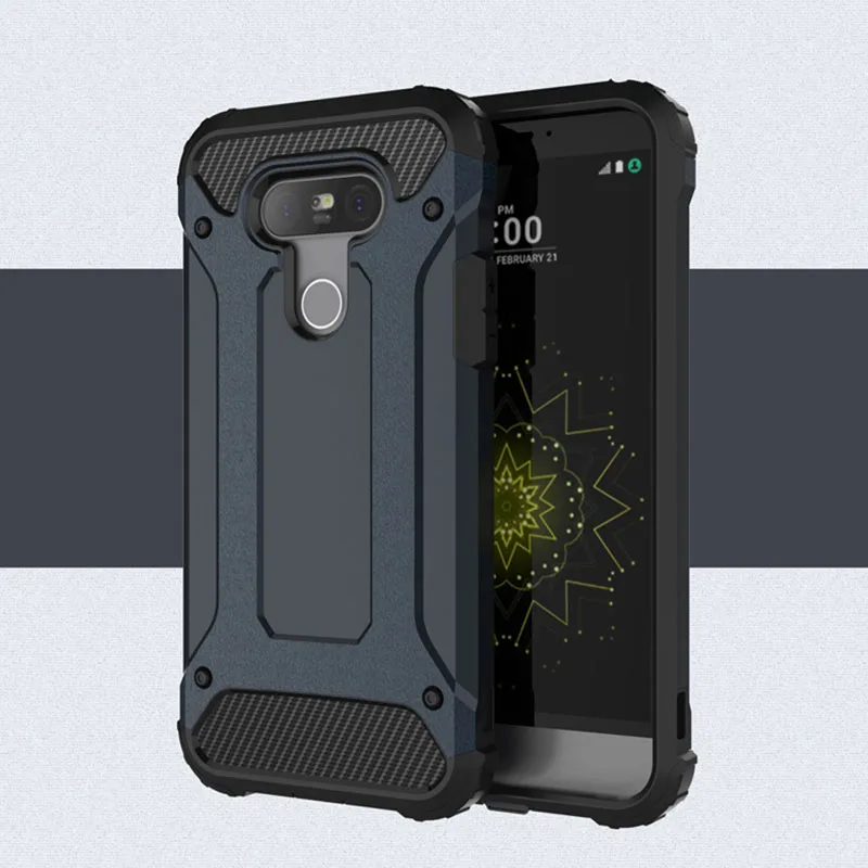 Противоударный чехол-броня Coque 5.3For Lg G5 чехол для Lg G5 Se H845 H840 H850 H860 F700 телефона чехол-лента на заднюю панель - Цвет: Navy