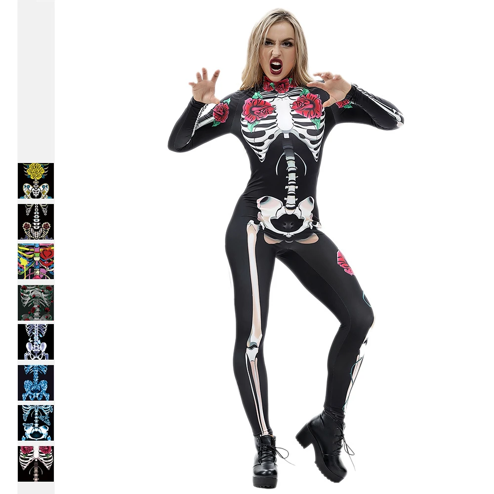 2019 весенние женские комбинезоны для женщин на молнии фитнес цифровой печати