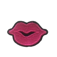 10pcs pink lips embroidered patch iron on embroidery appliques for jeans jacket clothing decorations handmade sewing accessories