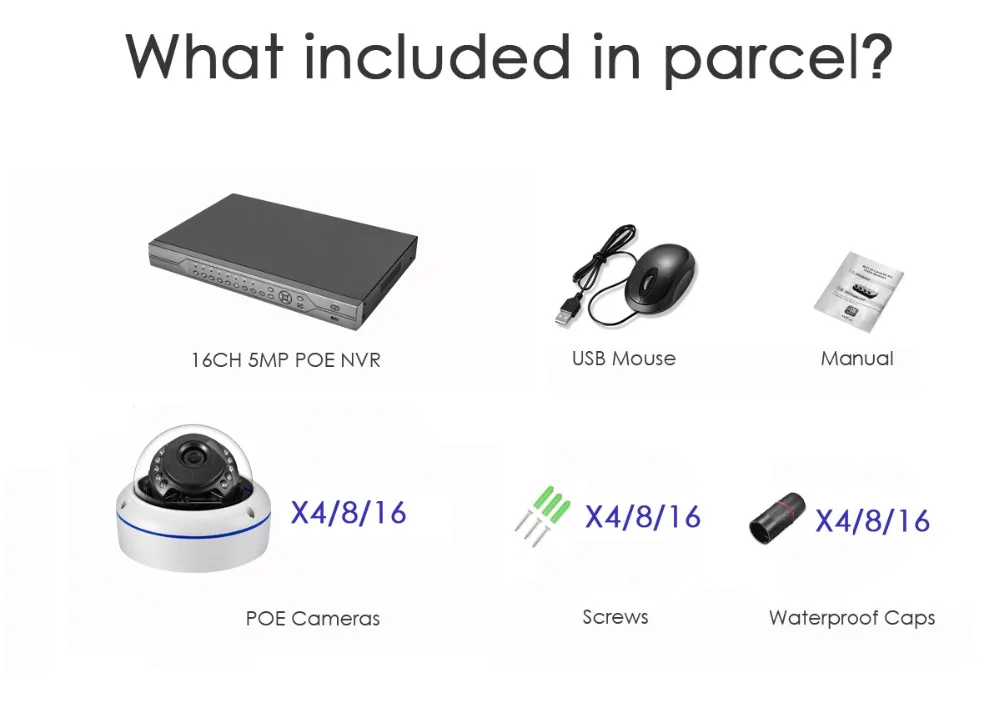 Gadinan H.265 16CH 5MP POE NVR система видеонаблюдения 5MP 335E 4MP 3MP 2MP 1080P Аудио Микрофон POE ip-камера P2P комплект видеонаблюдения