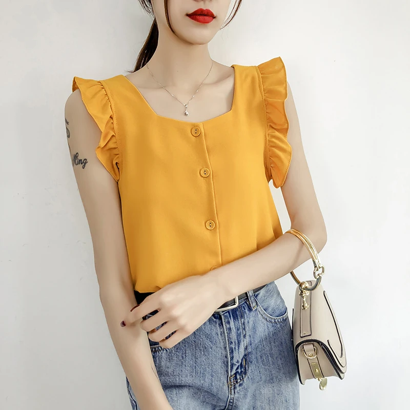Beiyingni Summer Sleeveless Women Blouse Sexy Korean Chic New Arrival Work Wear Casual Hipster Tank Tops Ladies 5Colors OL Camis