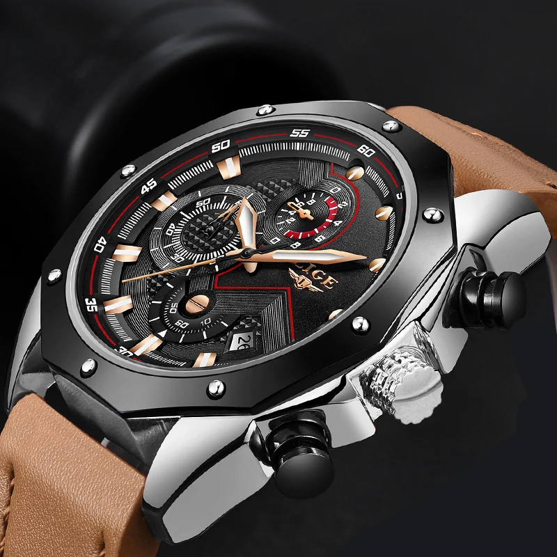 Relojes 2018 LIGE мужские часы Лидирующий бренд Роскошные водонепроницаемые кварцевые