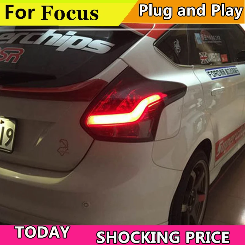 Автомобильный Стайлинг для Ford Focus 2 Люк-задний светильник s 2012 2013 светодиодный задний фонарь DRL тормозной парк сигнальный светодиодный задний светильник
