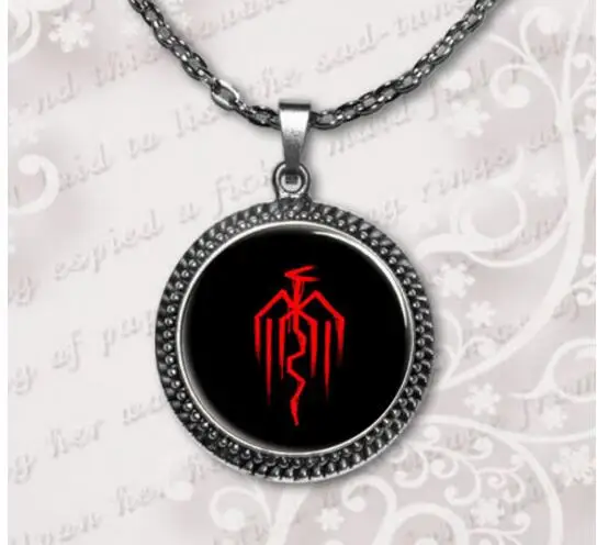Мода, новинка, кулон Dragon Age, серое ожерелье, стеклянный кабошон, кулон, ожерелье, художественный подарок для мужчин и женщин, A-090-1, HZ1 - Окраска металла: 5