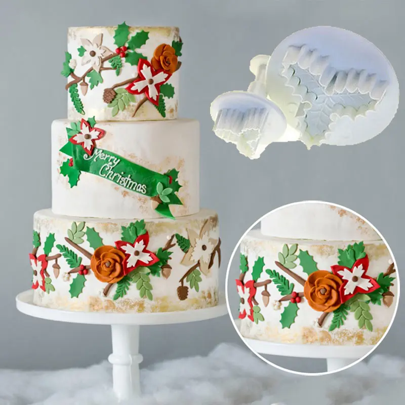 2 шт./компл. фотобумага Holly листик для торта Cookie Sugarcraft фондан декоративные резаки
