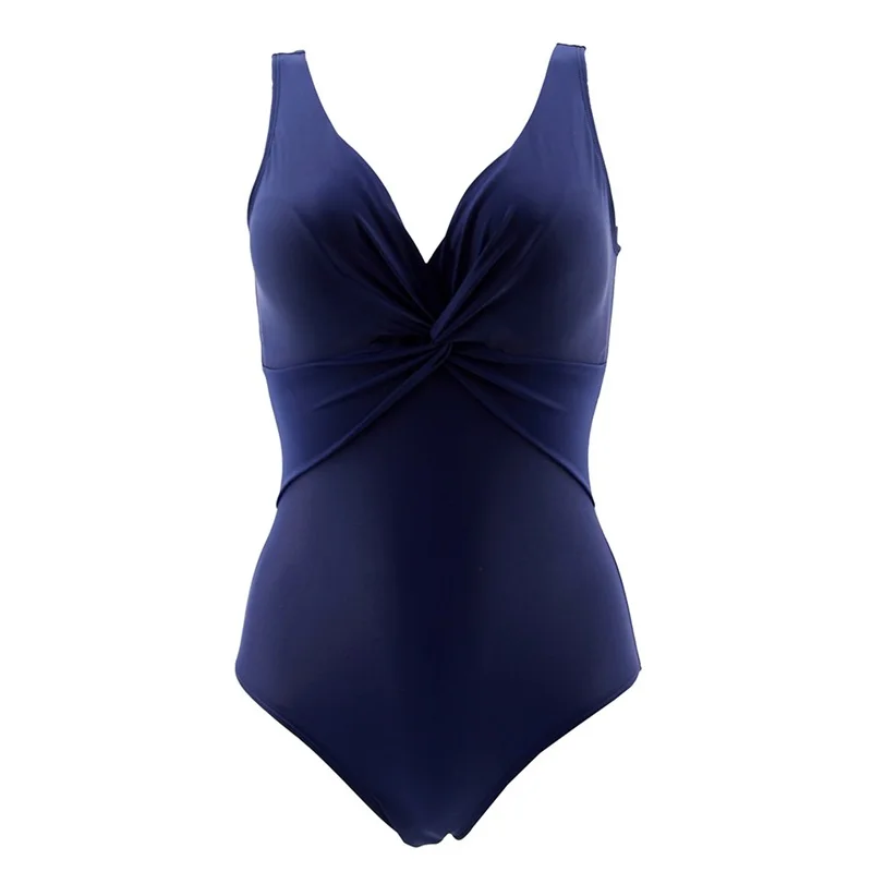 Dark Blue Fit C/D/E/F, винтажный Монокини, купальник для женщин, глубокий v-образный вырез, купальник с открытой спиной, Цельный купальник, пляжная одежда, S-4XL - Цвет: Dark Blue