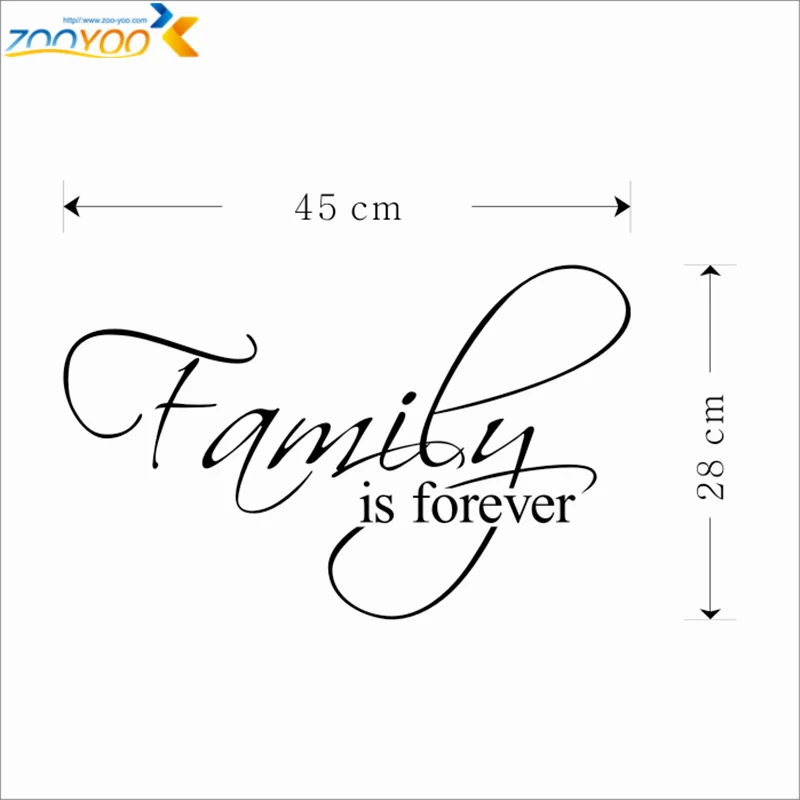 Домашний декор Семья навсегда креативные настенные наклейки с цитатами 8068