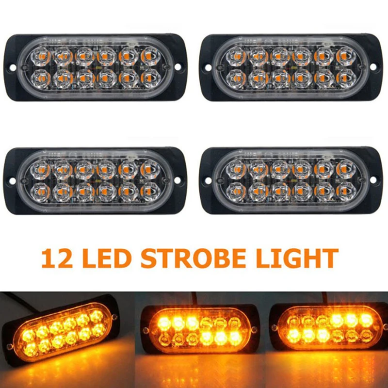 

12V-24V 18W Car Truck Emergency Light Flashing Firemen Lights 12Led Car-Styling Ambulance Police Light Strobe Warning Light HB