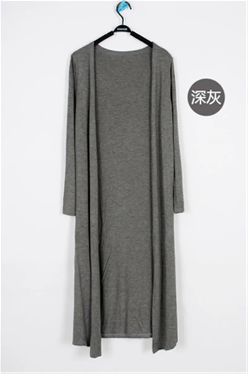 Женский длинный тонкий кардиган Модальная шаль размера плюс с длинным рукавом