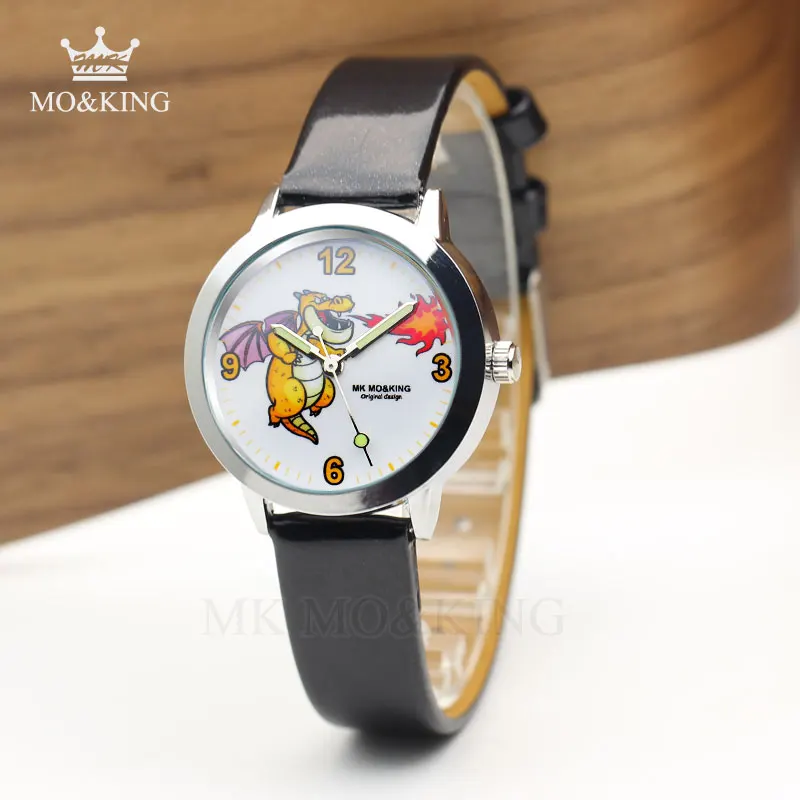 Роскошные Детские кварцевые наручные часы с мультяшным милым пожарным драконом