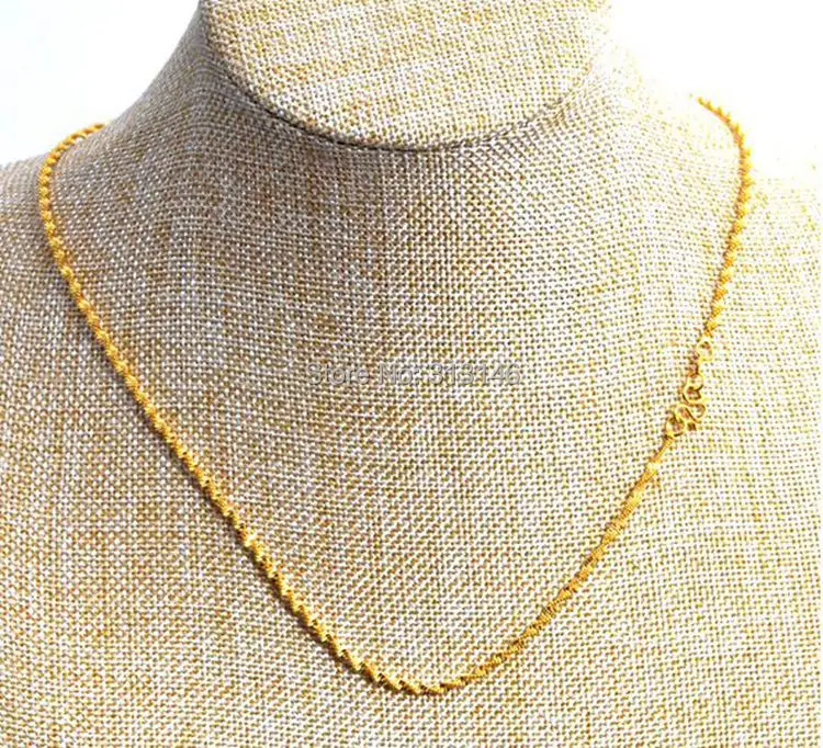 Оптовая продажа 2 мм Желтое покрытие модные ювелирные изделия женские мужские